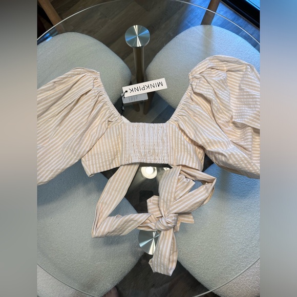 Mink Pink Crop Top w/ Waist Tie - Picture 3 of 4